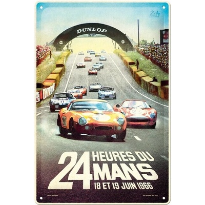Plechová ceduľa 24h Le Mans - Racing Poster 1966, 20 x 30 cm