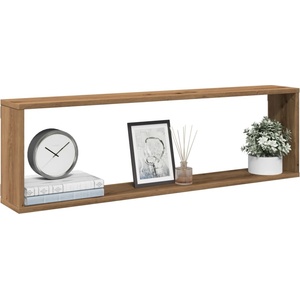 vidaXL Стенни кубични рафтове, 2 бр, дъб артизан, 100x15x30 см (856584)
