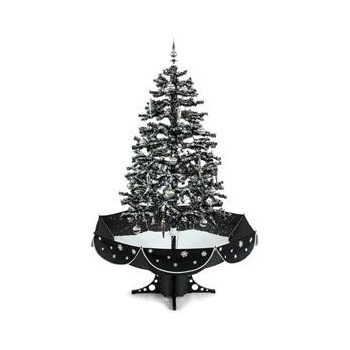 oneConcept Everwhite 180 cm čierna vianočný stromček so simuláciou sneženia LED hudba