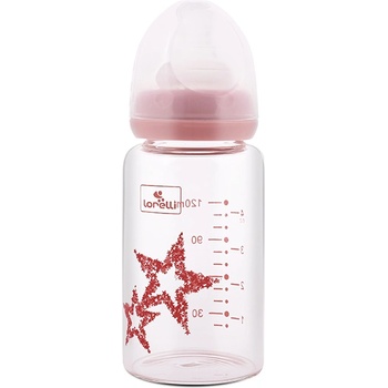 Lorelli Стъклено шише за хранене LORELLI Anti-colic 120 мл Blush Pink (10200870003)