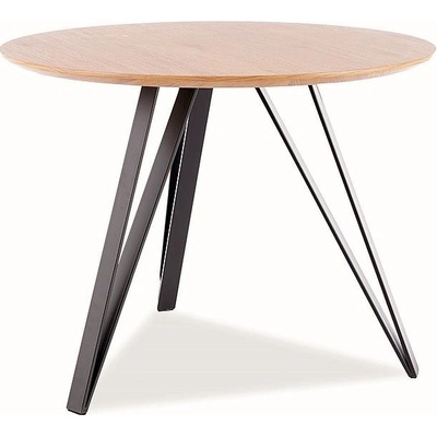 Signal Jídelní stůl Tetis, průměr 100 cm, dub / černá