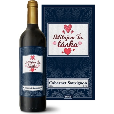 Sablio Milujem ťa, láska Cabernet Sauvignon Červené víno 12 % 0,75 l (holá fľaša)