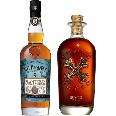 Planteray Cut & Dry 40% 0,7 l a Bumbu Rum 40% 0,7 l (set)