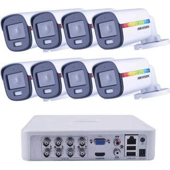HIKVISION Комплект ZK81640E 8 Камери Full HD Pro ColorVu с Хибридна Светлина 40m (ZK81640E)
