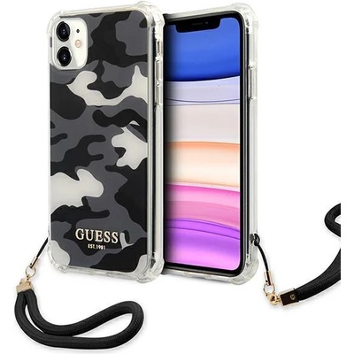 GUESS Калъф за телефон Guess GUHCN61KSARBK Camo Collection за Apple iPhone 11, черен (GUE001331)