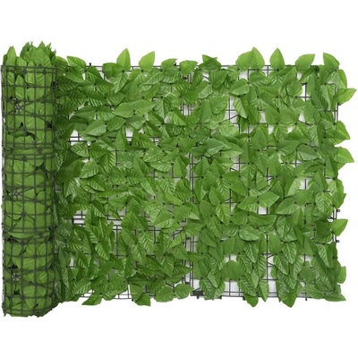 vidaXL Balkonová zástěna se zelenými listy 600 x 75 cm