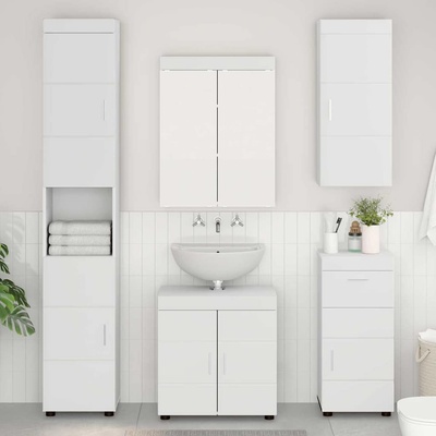 vidaXL Комплект мебели за баня TULUM 5 бр. Бяло 60 x 34 x 63 см (3398054)