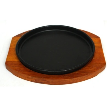 Image 1 of Троянска фирма HORECANO-Чугунен сач Ø26cm с дървена подложка (HC-9875) 0432-3 (019875)