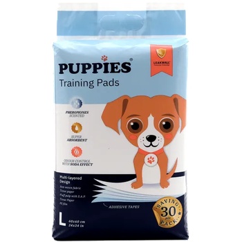 Puppies Pet Training Pads L - хигиенни подложки за кучета с феромони 60x60 см. 30 броя