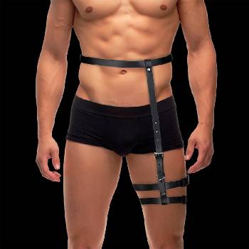 Image 1 of InToYou BDSM Line Martin Leg & Waist Bondage Harness Black