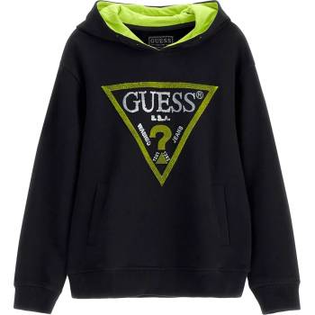 Image 1 of GUESS Спортен суичър без цип за момче в черно с плюшено електрикаво лого Guess