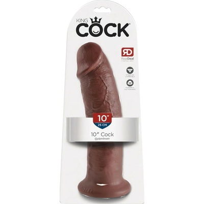 King Cock realistické dildo s přísavkou 25 cm hnědé