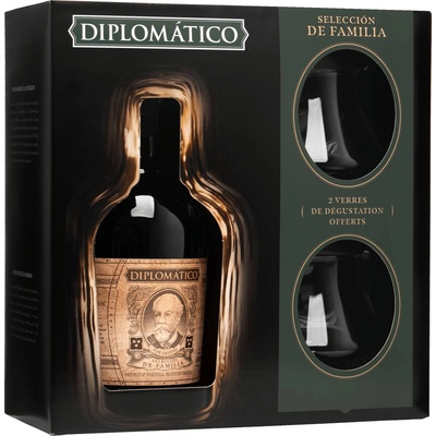 Diplomatico Selección de Familia 12y 43% 0,7 l (dárkové balení 2 sklenice)