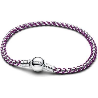 PANDORA Benátský náramek s fialovou šňůrkou 16 593816C03-16