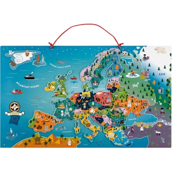 Playtive Dřevěná magnetická mapa mapa Evropy