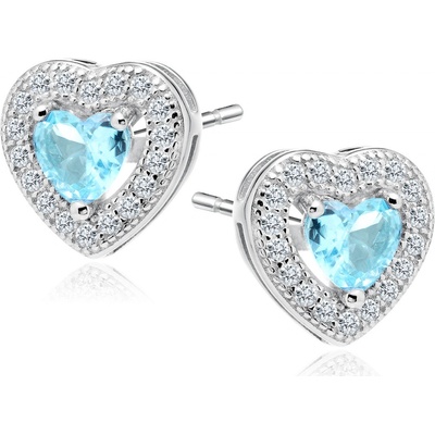 Lunica stříbrné náušnice POMNĚNKOVÉ SRDCE 0035