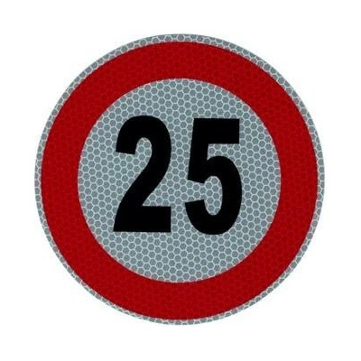 Nálepka omezená rychlost reflexní 25km
