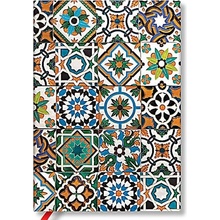 Porto Portuguese Tiles Midi Lined Hardback Journal Elastic Band Closure