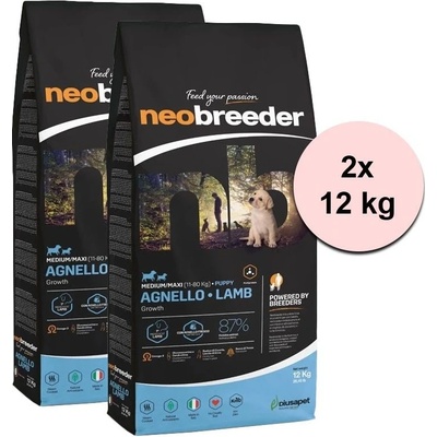 Alleva Neo breeder dog puppy medium & maxi lamb 2 x 12 kg