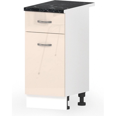 Голд - Аполо Долен кухненски шкаф с 1 чекмедже, 1 врата и рафт Алис b4 40 см крем гланц