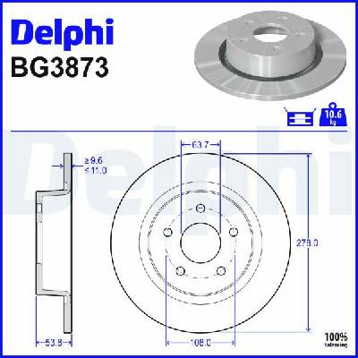 Brzdový kotúč DELPHI BG3873