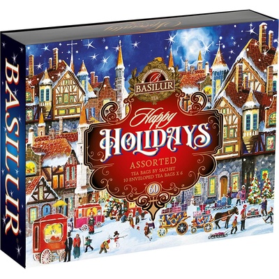 Basilur Orient Assorted Happy Holidays Vánoční přebal 40 x 2 g a 20 x 1,5 g