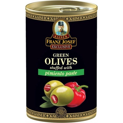Franz Josef Kaiser Zelené olivy plněné paprikovou pastou ve slaném nálevu 300 g