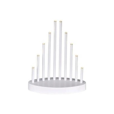 Emos 10 LED svícen bílý 24,5 cm 3x AA vnitřní teplá bílá časovač