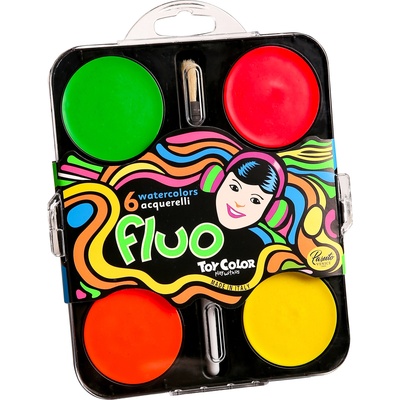 Toy Color Водни бои Fluo Maxi Toy Color