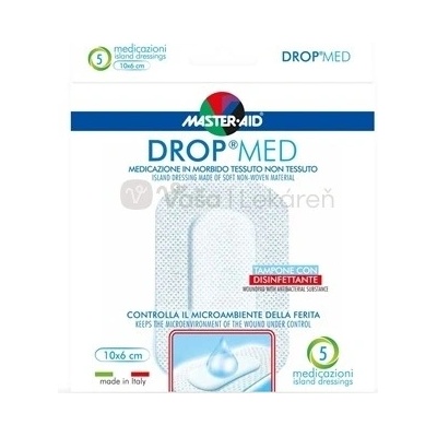 Master Aid Drop Med Sterilné krytie na rany 10 x 6 cm 5 náplastí