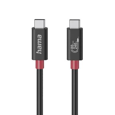 Кабел USB-C еMarker, USB 4 Gen 4, 80 Gbit/s, 1 м, 5 A, (HAMA-200799)