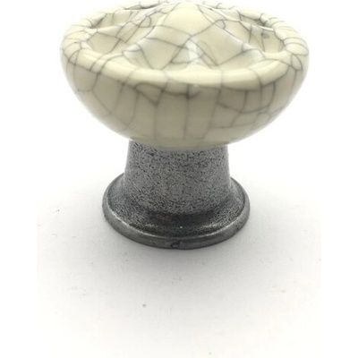 Tulip COUNTRY ocel oxidovaná/ porcelán popraskaný 33 mm