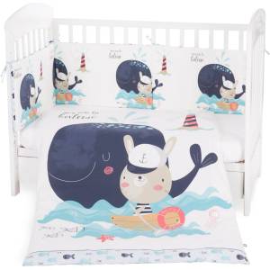 KikkaBoo Бебешки спален комплект 2 части Kikkaboo - 70 x 140 cm, Happy Sailor (41101020080)