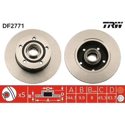 Brzdový kotúč TRW DF2771
