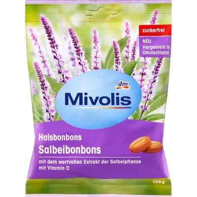 Mivolis bonbóny s příchutí šalvěje a vitamínem C 125 g