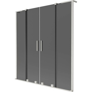 Mexen Velar L Двойна вана параван с 2 крила, плъзгаща се, 160 x 150 см, графит, полиран никел - 896-160-003-42-97 (896-160-003-42-97)