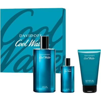 Davidoff Cool Water EDT 75 ml + EDT 15 ml + sprchový gél 50 ml pre mužov