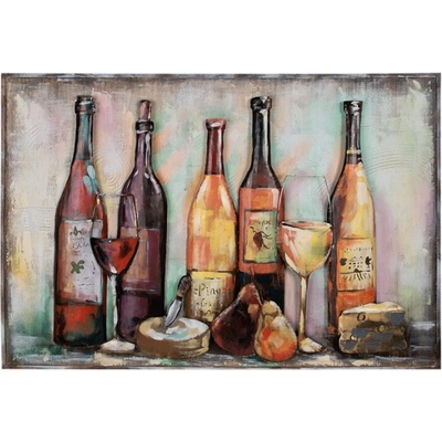 3D kovový nástěnný obraz Degustace vín – 120x80 cm