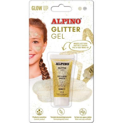 Alpino trblietavý gél na tvár a telo metalická zlatá 14 ml