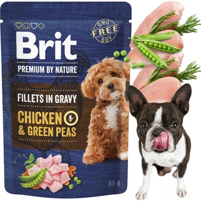Brit Premium Adult Dog Fillets Gravy Chicken & Green Peas 85 g