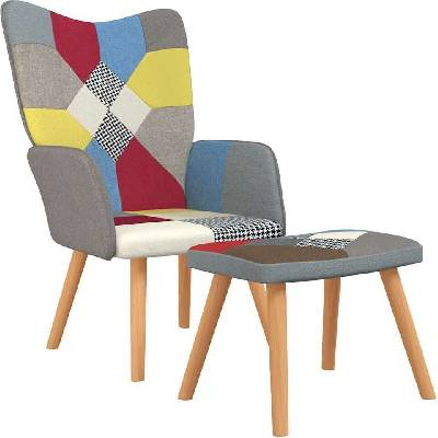 vidaXL 328202 relaxační se stoličkou patchwork textil