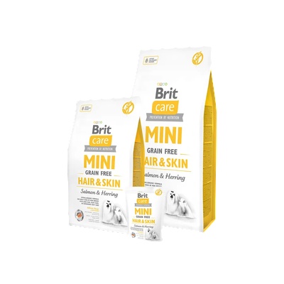 Brit Mini Grain Free Hair & Skin - със сьомга и херинга, за красива и здрава козина 400 гр