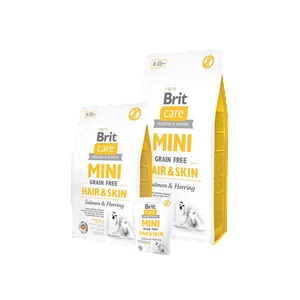 Brit Mini Grain Free Hair & Skin - със сьомга и херинга, за красива и здрава козина 400 гр