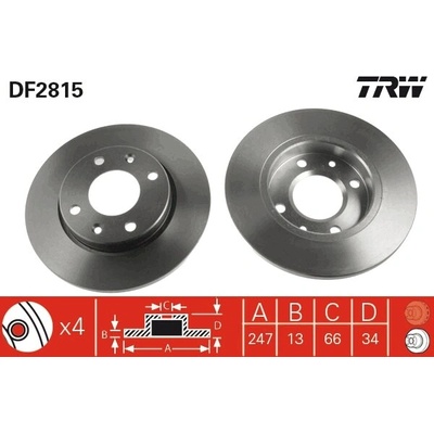 Brzdový kotúč TRW DF2815