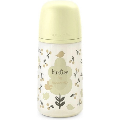 Suavinex dojčenská fľaša fyziologická M Birdies žltá 270 ml