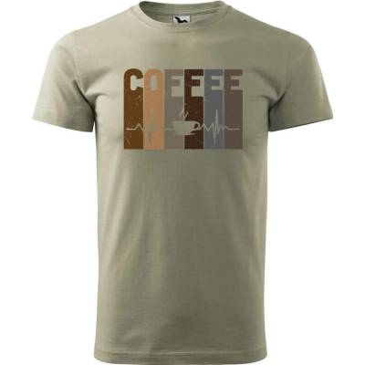 Dobrý Triko pánské tričko Tep srdce Coffee Khaki