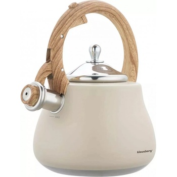 KLAUSBERG Свирещ чайник Klausberg KB 7919, 2.8 л, Топлоизолирана дръжка, Индукция, Бежов (9999KB7919)