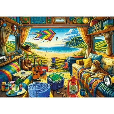 Trefl - Puzzle Premium Plus Tea Time: Travelling by Camper - 1 000 piese