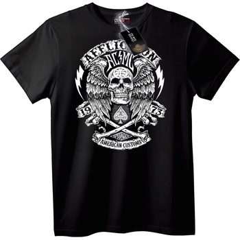NOONEBRAND Тениска Черепни Крила на Байкър - 2XL, Black