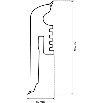 Afirmax soklová lišta bílá 60 mm 2,2 m
